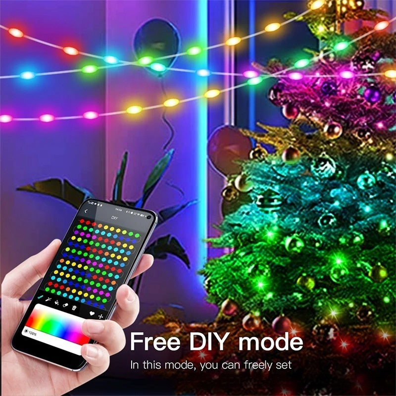 5v Rubber-covered Wire String USB Bluetooth Christmas Tree Ambience Light