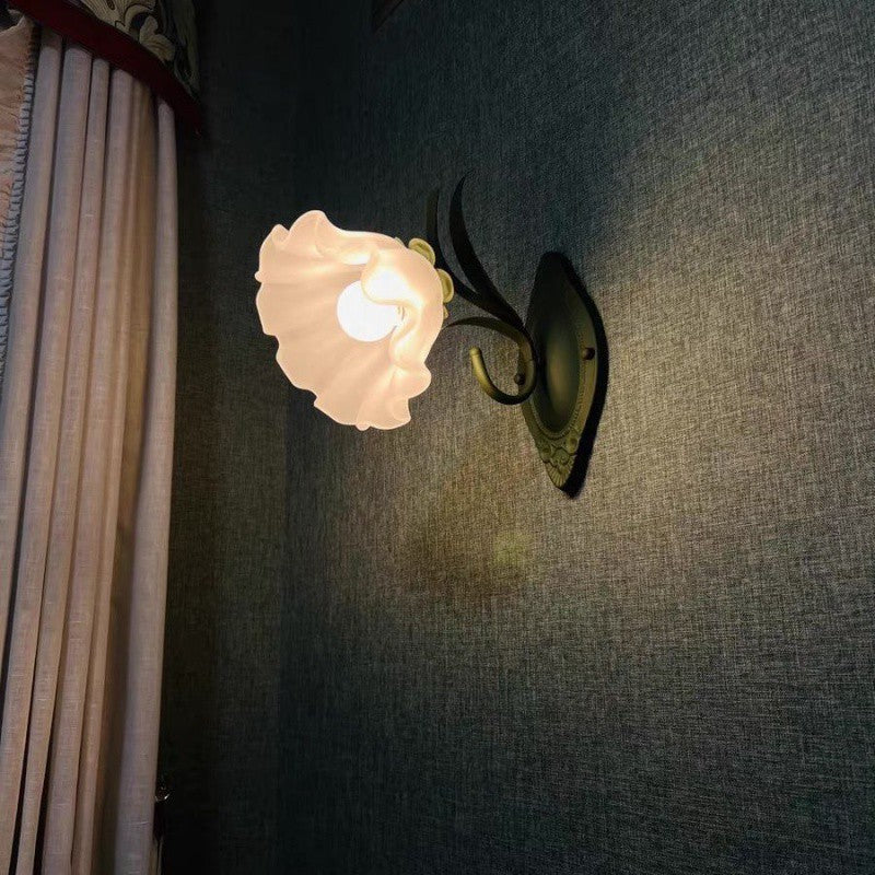 Pastoral Style Flower Wall Lamp Living Room Background Wall Bedside Lamp